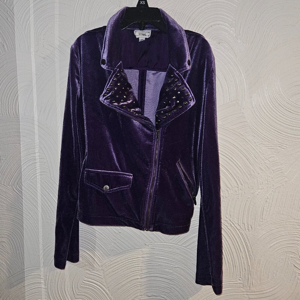 D-signed Purple Velour Moto Jacket - Size 10-12